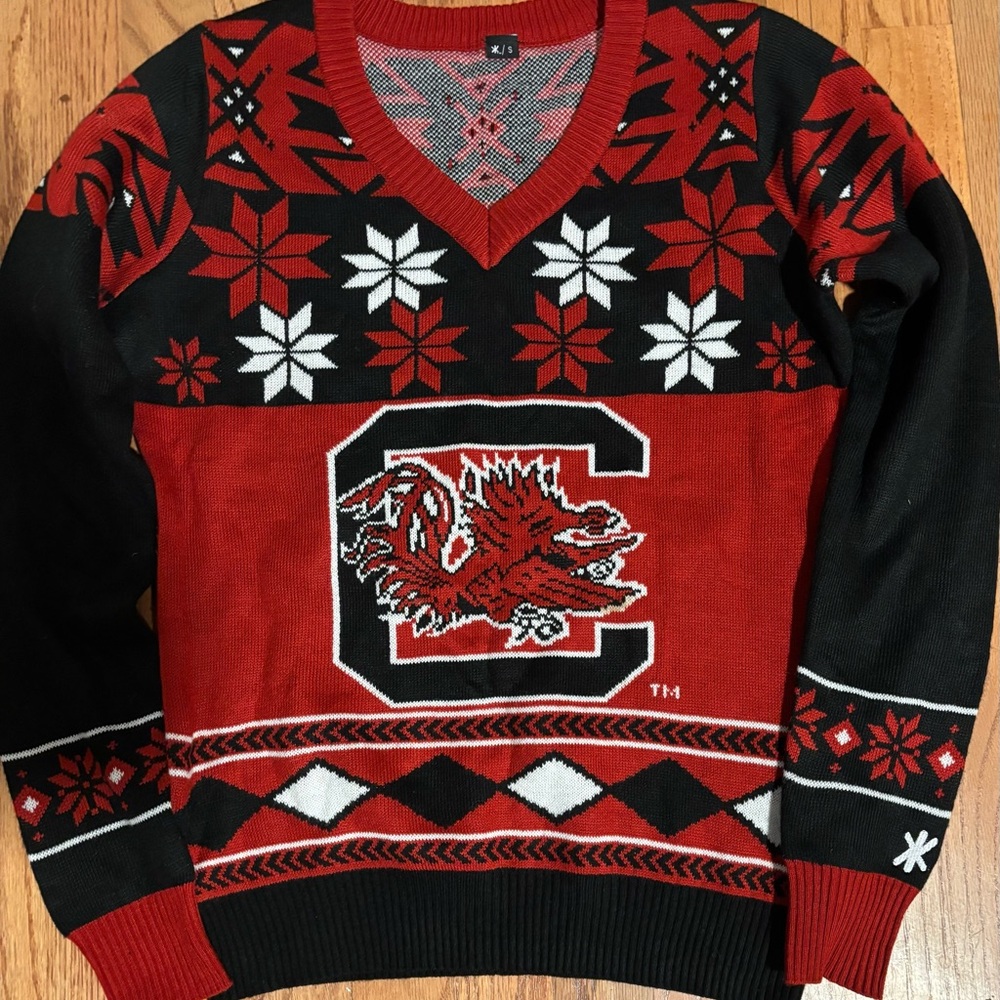 Gamecocks Garnet and black women’s Christmas sweater